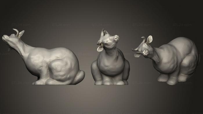 Статуэтки животных (Вопрос Cowbunny, STKJ_1376) 3D модель для ЧПУ станка